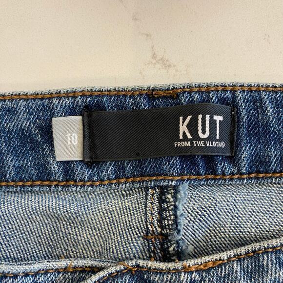 Kut from the Kloth Reese Ankle Straight Jeans Distressed size 10 - Picture 5 of 10